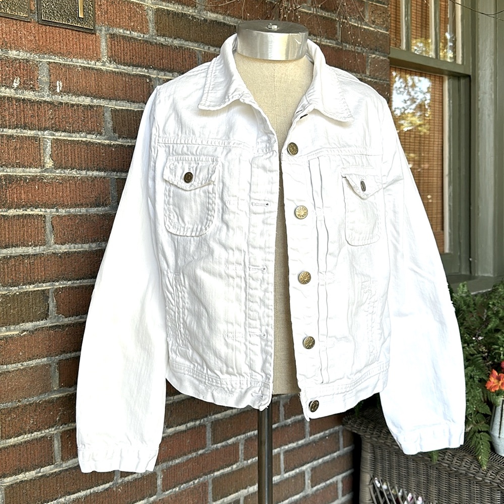 J. Crew White Denim Jean Jacket